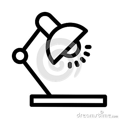 Desk vector thin line icon Vector Illustration