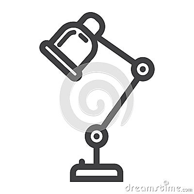 Desk lamp line icon, table lamp and appliance Vector Illustration