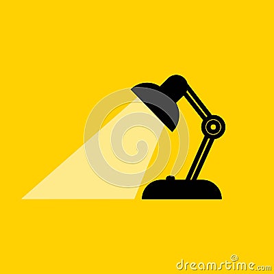 Desk lamp with space for text, message illuminated with light. Table office desktop lamp stock vector EPS 10 Vector Illustration