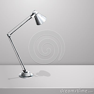 Desk lamp on table. White empty vector background Vector Illustration