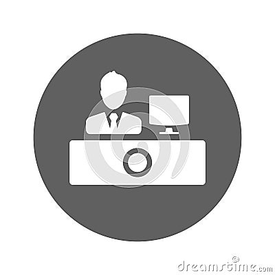 Desk, people, reception icon Stock Photo