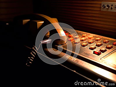 Deskphone with incoming call light Stock Photo