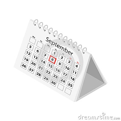 Desktop business calendar september icon, isometric style Stock Photo