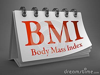 Desktop Calendar with BMI Concept. Stock Photo