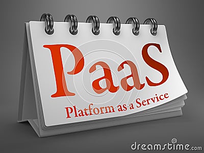 Desktop Calendar with PAAS Concept. Stock Photo