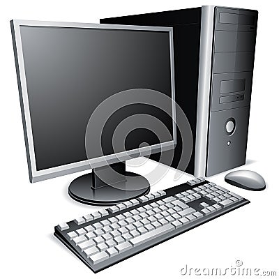 Desktop computer. Vector Illustration