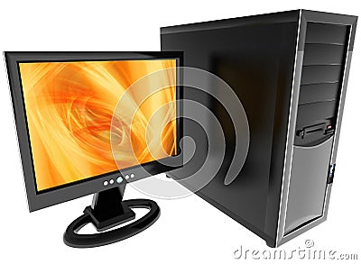 Desktop Computer Cartoon Illustration