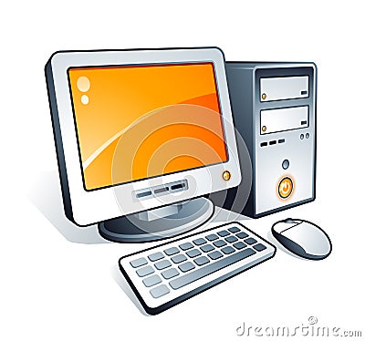 Desktop computer Vector Illustration