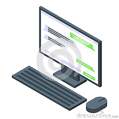 Desktop computer displaying instant messaging application for online communication Stock Photo