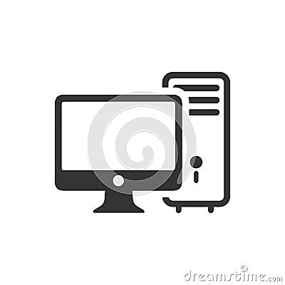 Desktop Computer Icon Vector Illustration