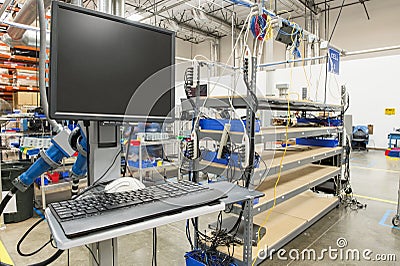 Desktop computer in manufacturing industry Stock Photo