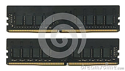 Desktop computer memory. DIMM DDR4 memory modules Stock Photo