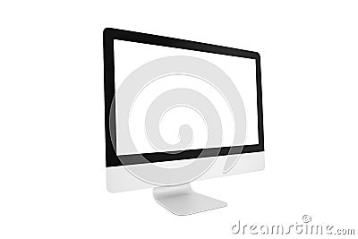 Desktop computer modern style with simplicity blank screen isolated on white background Stock Photo