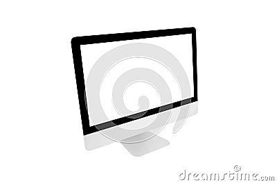 Desktop computer modern style with simplicity blank screen isolated on white background Stock Photo