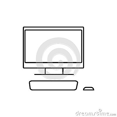 desktop computer with monitor icon Stock Photo