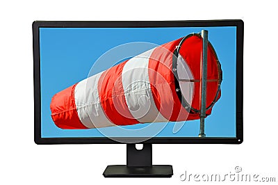 The desktop display isolated on white background Stock Photo