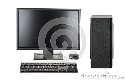 Desktop PC. Desktop computer isolated on a white background clipping path Stock Photo