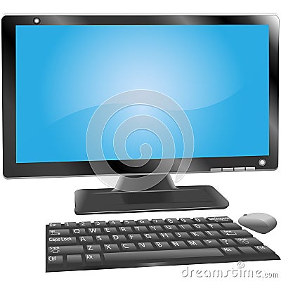 Stock Images: Desktop PC Computer Monitor Keyboard labels mouse