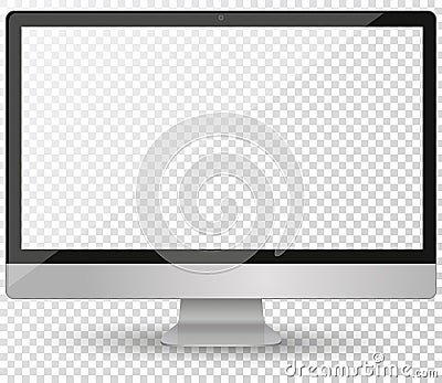 desktop pc vector mocup. monitor display with blank screen isolated on background. Vector Cartoon Illustration