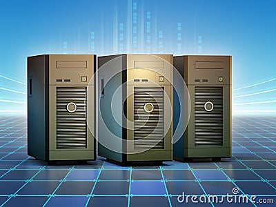 Desktop servers Cartoon Illustration