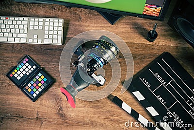 Desktop shot of a modern Cinema Camera Stock Photo