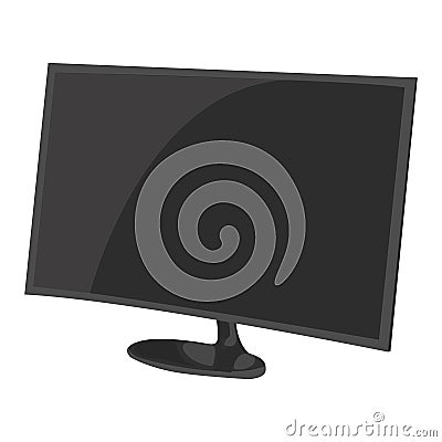 Desktop vector icon on a white background. Computer display illustration isolated on white. Computer monitor realistic style Cartoon Illustration