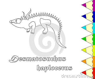 098_desmatosuchus Cartoon Illustration