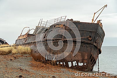 desolate ship wreck - Desdemona Wreck Stock Photo