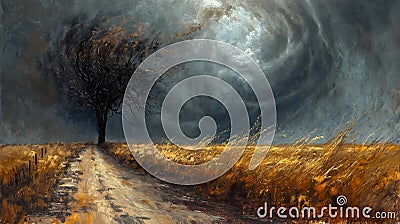 Desolate Wasteland: The Treacherous Journey Through a Maelstrom Stock Photo