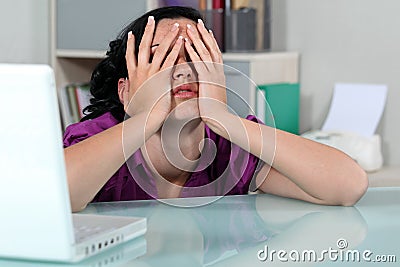 Despairing office worker Stock Photo