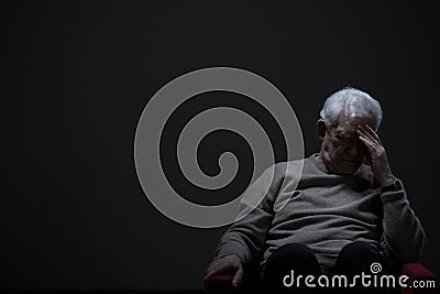 Despairing senior man Stock Photo