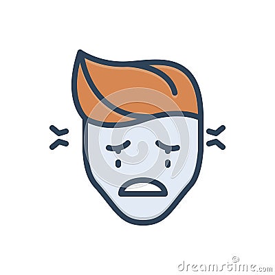 Color illustration icon for Desperate, downcast and upset Cartoon Illustration