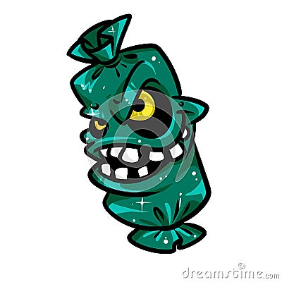 Despicable Green Candy nasty food character cartoon Cartoon Illustration