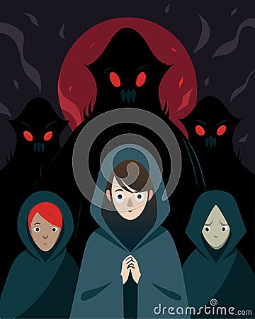 Despite their attempts to mask it the dark aura surrounding them was impossible to hide sending an unsettling chill Vector Illustration
