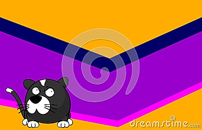 Despondent Little ball cat cartoon background Vector Illustration