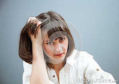 Despondent young woman Stock Photo