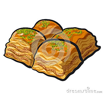 Dessert baklava Vector Illustration