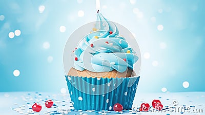 dessert blue cupcake food Cartoon Illustration