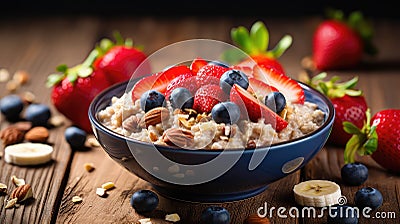 dessert breakfast healthy food oatmeal Cartoon Illustration