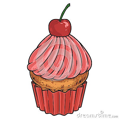 Dessert cake colorful sticker detailed Vector Illustration