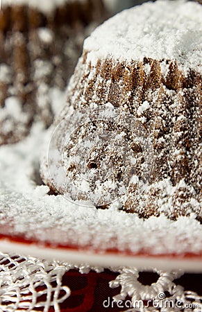 Dessert cakes fondants on a plate Stock Photo