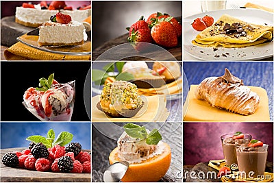 Dessert - Collage Stock Photo