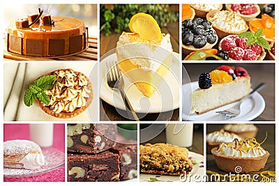 Dessert collage Stock Photo