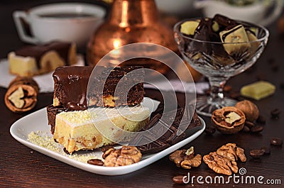 dessert with cream Stock Photo