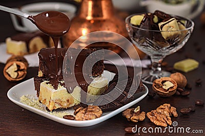 dessert with cream Stock Photo