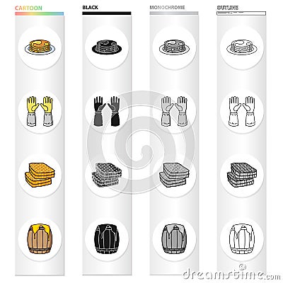 Dessert with honey, gloves of the beekeeper, honeycomb, a barrel of honey. Apiary set collection icons in cartoon black Vector Illustration