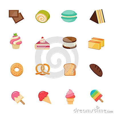 Dessert icon full color flat icon design. Vector Illustration