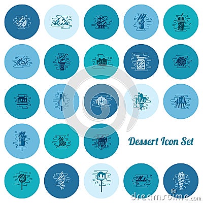 Dessert Icon Set in Modern Flat Design Style Vector Illustration