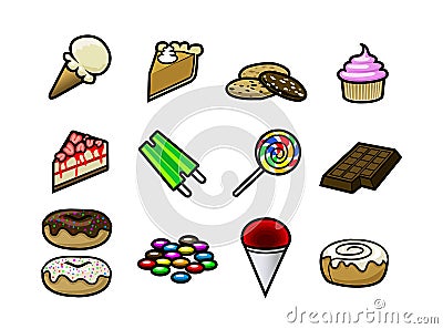 Dessert Icons Vector Illustration