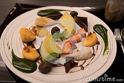 Dessert for a Japanese Dinner for Kaiseki Cuisine Stock Photo